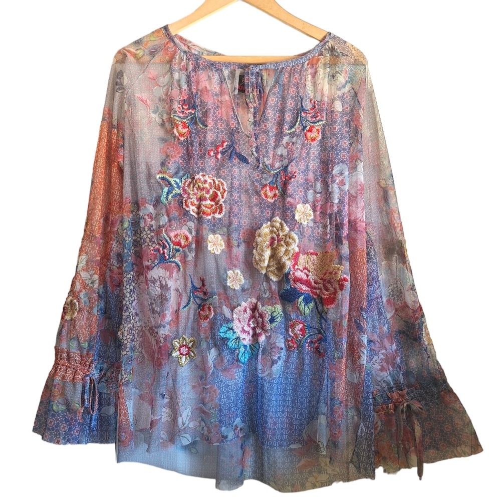 Johnny Was Calliope Mesh Blouse